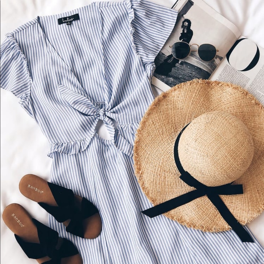 Seaport Light Blue & White Striped Tie-Front Dress - Picture 6 of 6